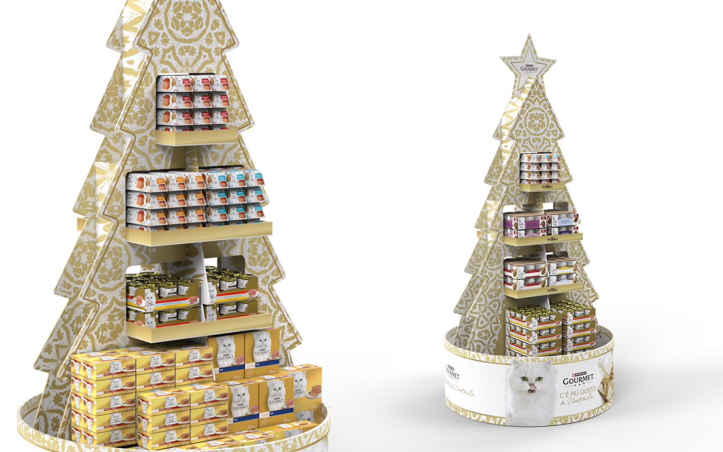 L'espositore di Natale realizzato da ATC per Purina Gourmet