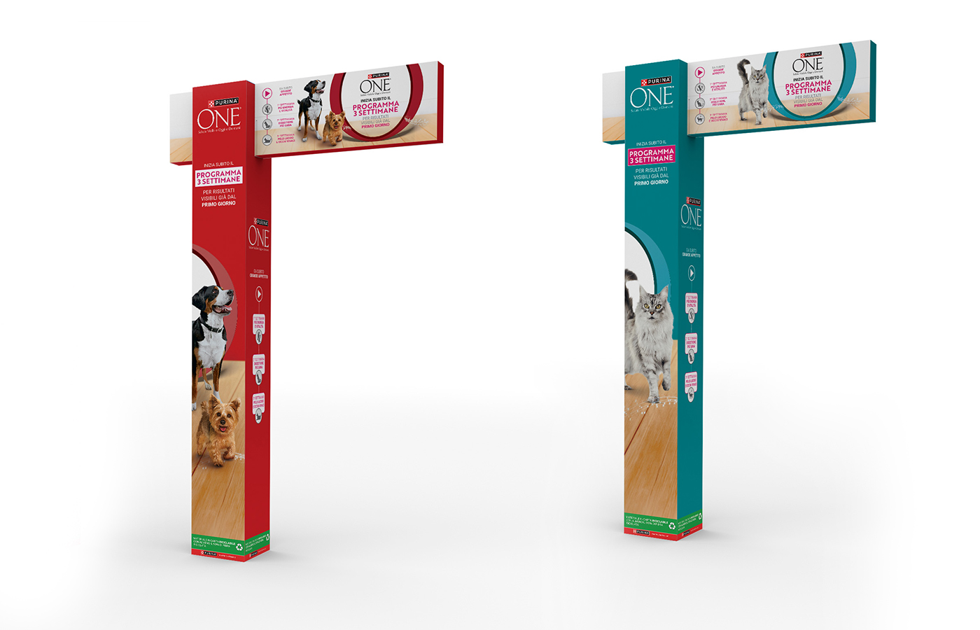mezzo arco per visibilità punto vendita Purina One programma tre settimane