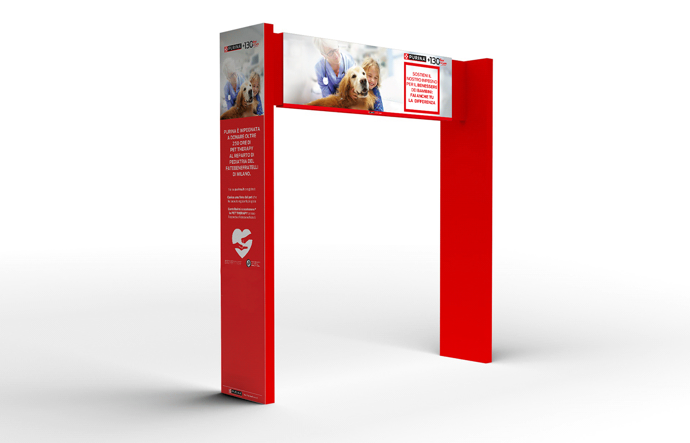 I materiali di comunicazione online e offline realizzati da ATC invitano i proprietari di cani e gatti a incrementare le ore di pet therapy donate da Purina all’ospedale Fatebenefratelli