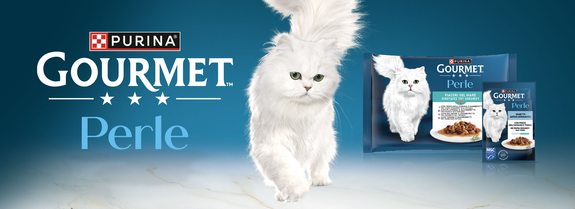 Il mood grafico del rilancio di Purina Gourmet Perle