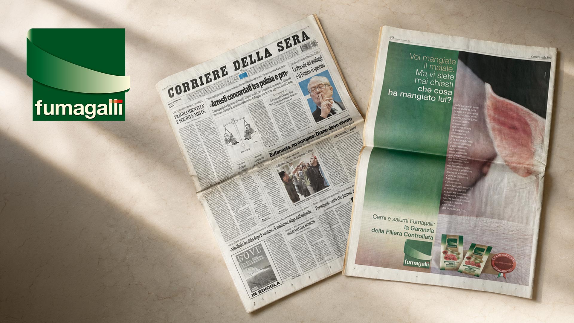Lo studio del logo Fumagalli Salumi e l’adv per il Corriere della Sera, i primi progetti di packaging di affettati anche per il mercato estero firmati da ATC – All Things Communicate
