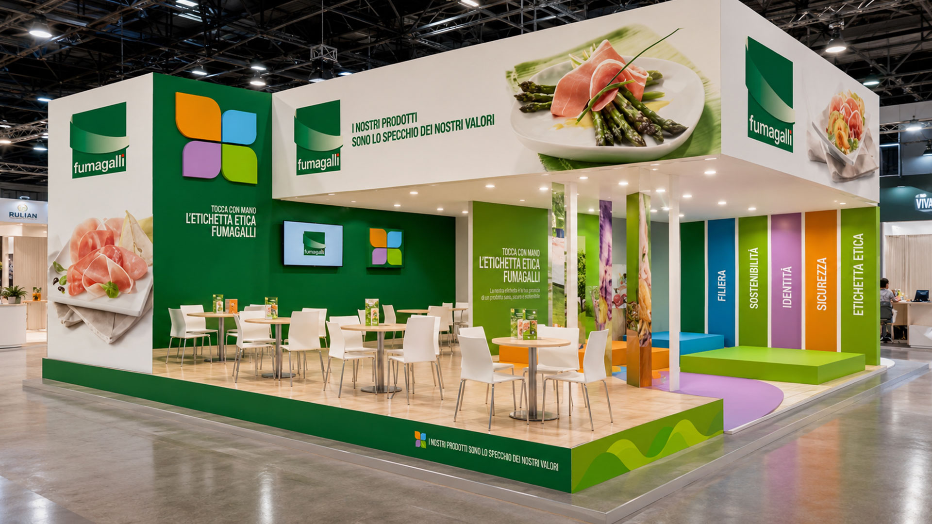 La big idea Etichetta etica creata da ATC per Fumagalli Salumi: il key concept con il logo-fiore, gli stand esperienziali, il blog, l’amplification on e offline per Expo 2015, la linea di packaging benessere animale e le pagine trade.