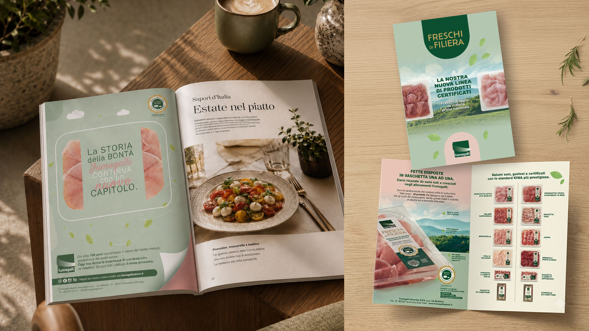ATC ha realizzato negli anni tanti progetti di packaging per i salumi Fumagalli: le buste Freschi di Filiera - con la creazione di una landing page dedicata – gli snack Nondirdinò, la linea Cooking Ingredients. Inoltre, i progetti fieristici internazionali.