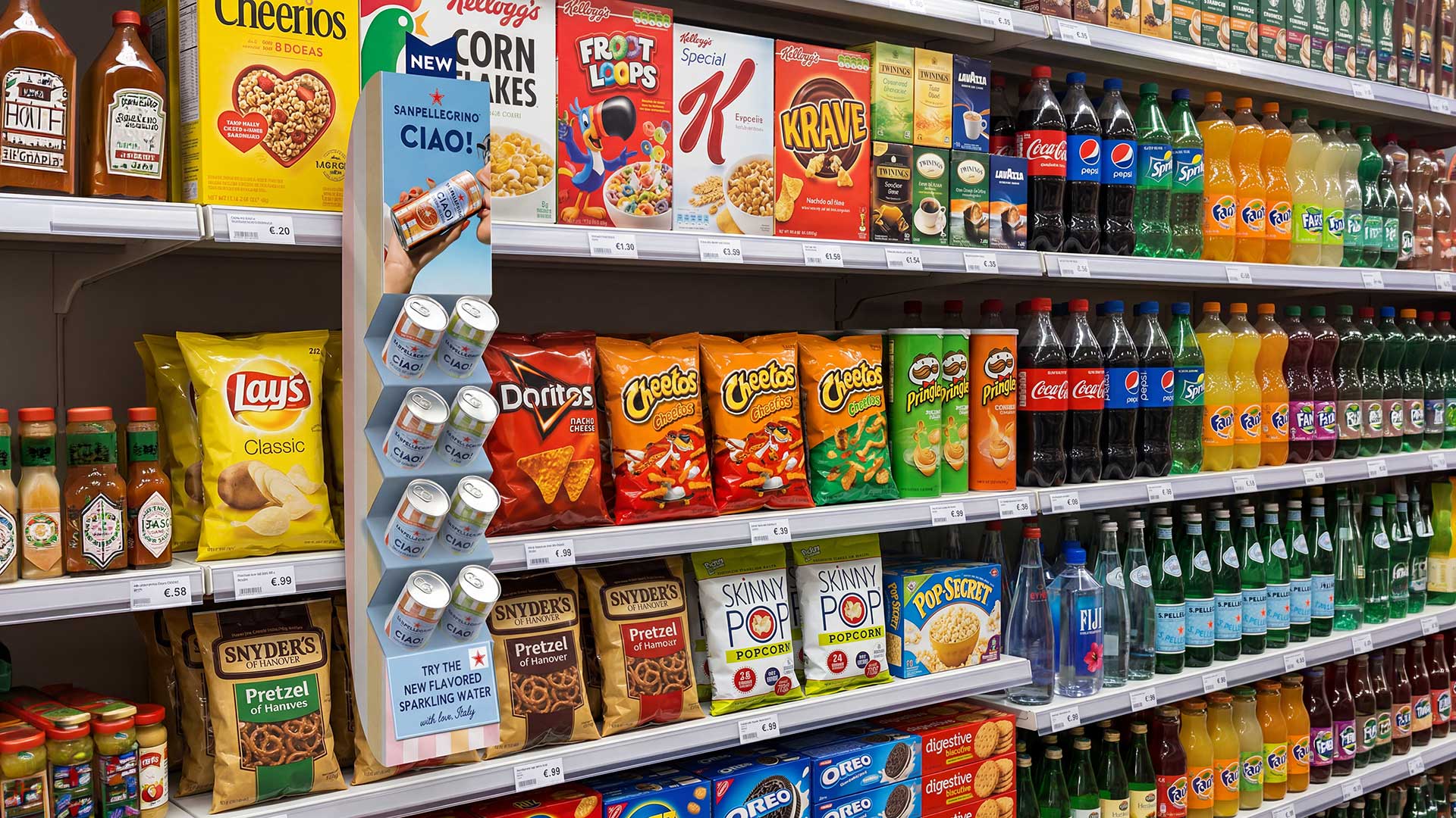 I materiali below the line di Sanpellgrino CIAO! realizzati per il canale retail da ATC – All Things Communicate