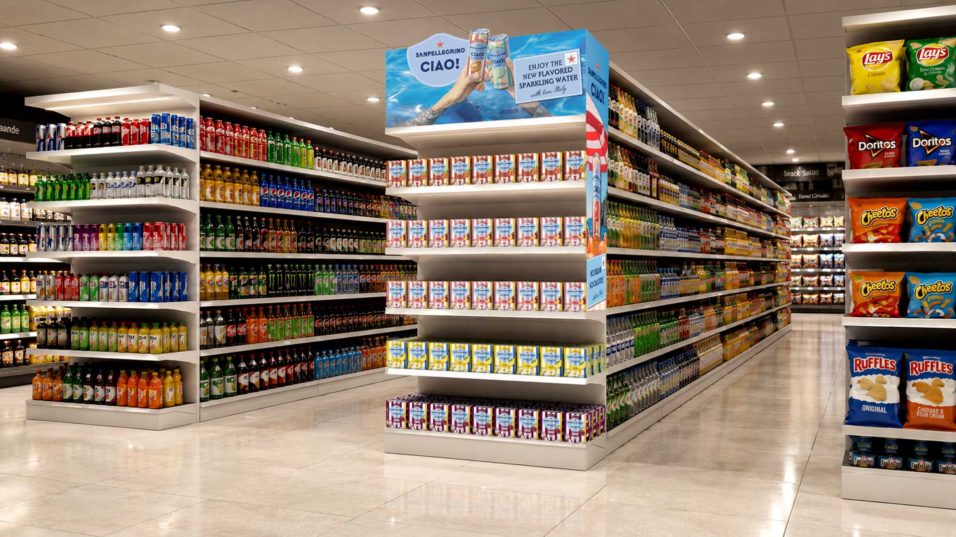 I materiali below the line di Sanpellgrino CIAO! realizzati per il canale retail da ATC – All Things Communicate